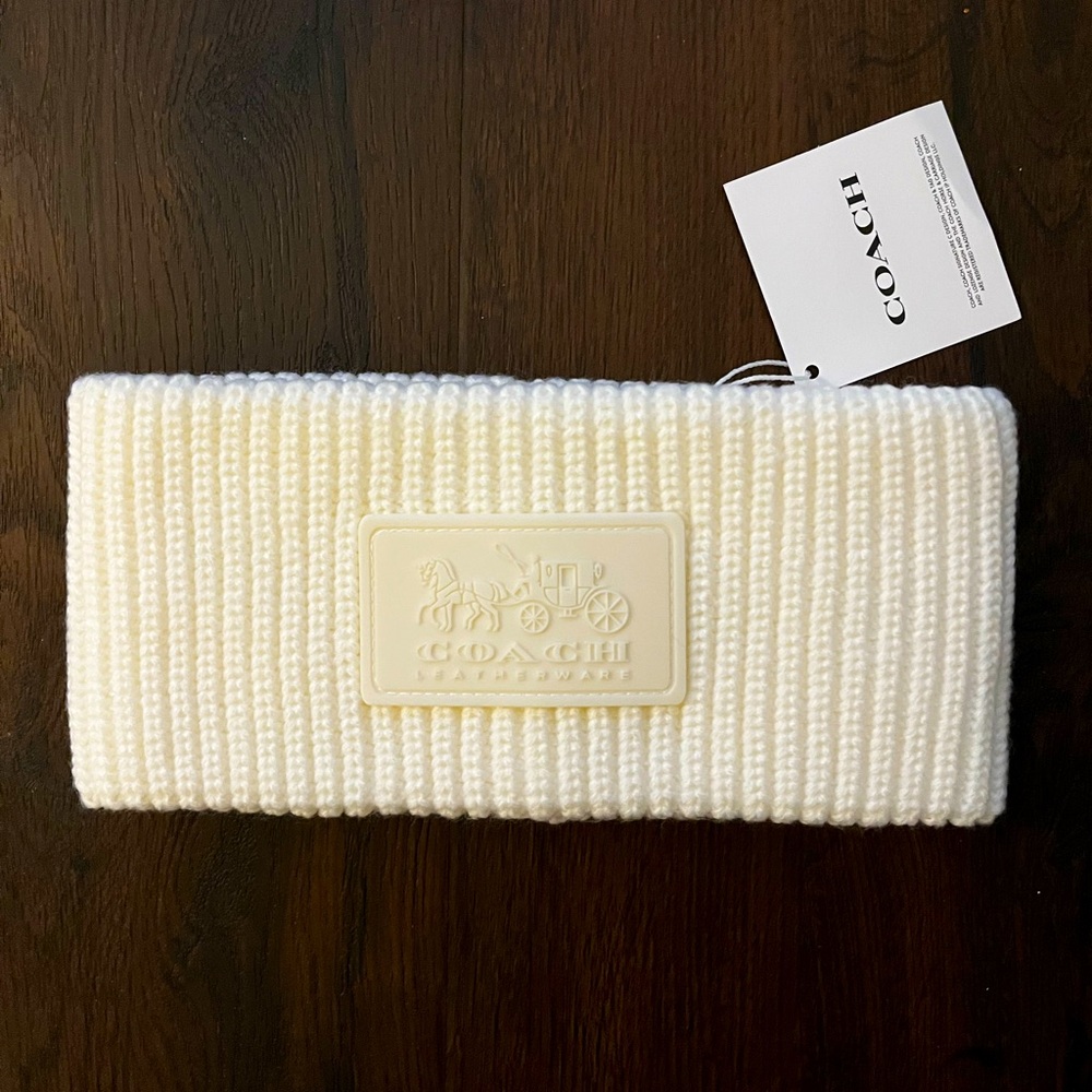 Coach NWT Cream Cable Knit Headband